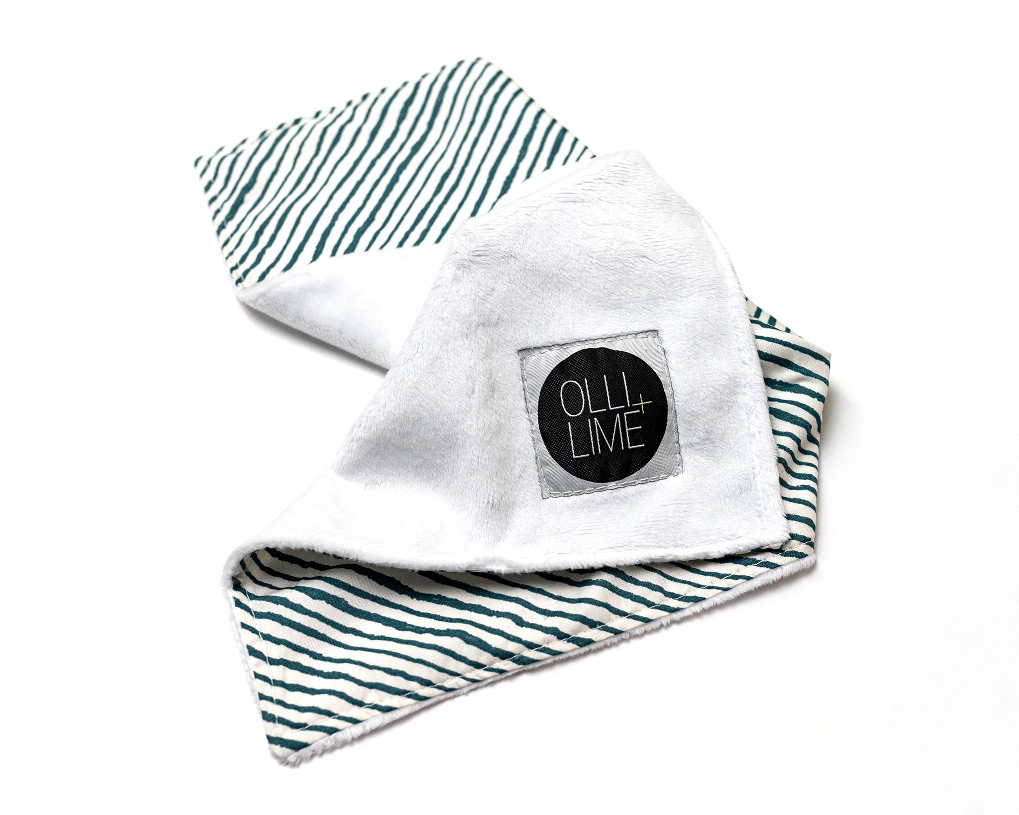 Sea Stripes - Lovey Cuddle - Freehand Green Stripes on Ivory - Olli+Lime